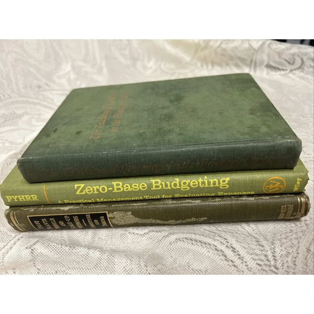 ANTIQUE BOOK Lot Of 3 Worn Display Staging Decor Shelf‎ Decorations, Educational